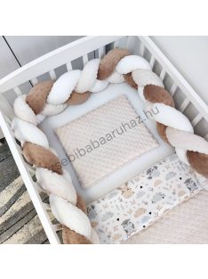   Deluxe Baby babaágynemű garnitúra babafészekkel - 5 részes - mogyoró - nyuszi és bagoly II.
