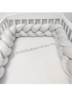   Fonott rácsvédő 60*120-as kiságyban körbeérő - Minky szürke