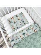 Deluxe Baby babaágynemű garnitúra Extra párnás rácsvédővel - Dreamland Collection - sötét zsályazöld - szafari kölykök