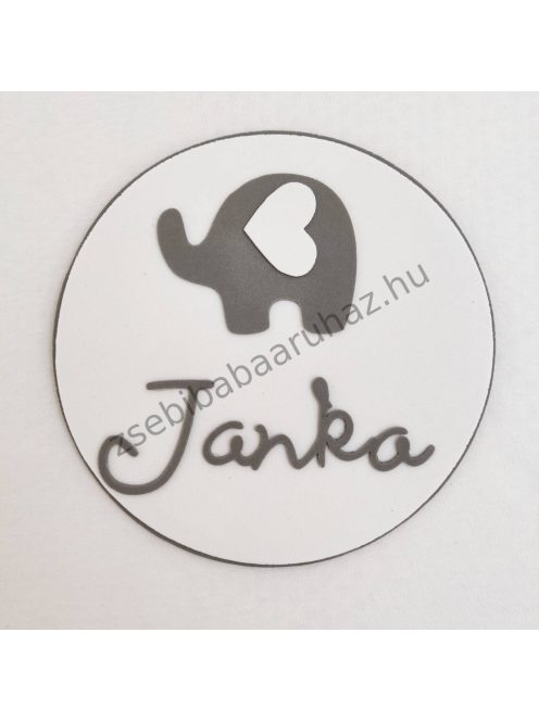 Névtábla falidekoráció Janka névvel - Elefántos - KIFUTÓ