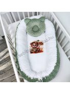 Babafészek párnával, betéttel - zsályazöld - szafari kaland