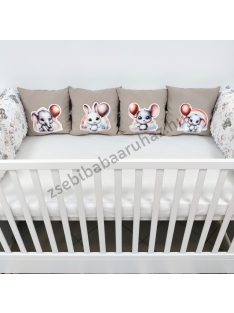   Deluxe Baby óriás mintás párnás rácsvédő 8 db-os - szivárványos-léggömbös elefántok