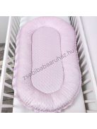 Deluxe Baby többfunkciós babafészek macipárnával - Minky mályvarózsa - világos rózsaszín