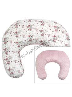   Deluxe Baby Comfort szoptatóspárna - Minky - mályvarózsa - egérkék virágokkal