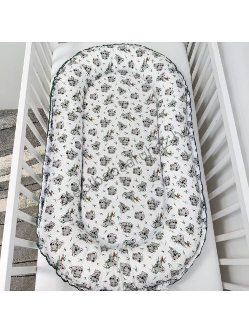 Deluxe Baby többfunkciós babafészek - zöld bársony - koalák