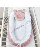 Minky babafészek macipárnával - VÁLASZTHATÓ SZÍNBEN