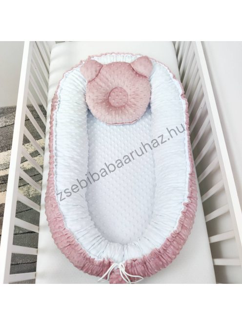 Minky babafészek macipárnával - VÁLASZTHATÓ SZÍNBEN