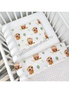 Deluxe Baby 2 részes babaágynemű garnitúra - takaró + párna - mogyoró - vidám baglyocskák