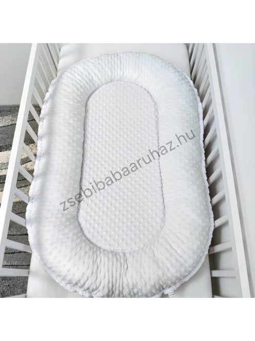 Deluxe Baby többfunkciós babafészek macipárnával - Minky világos rózsaszín - fehér