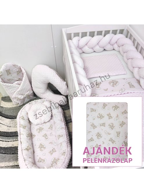 Deluxe Baby teljes babaágynemű garnitúra AJÁNDÉK pelenkázólappal – VÁLASZTHATÓ SZÍNBEN