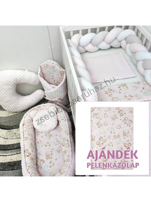 Deluxe Baby teljes babaágynemű garnitúra AJÁNDÉK pelenkázólappal – VÁLASZTHATÓ SZÍNBEN