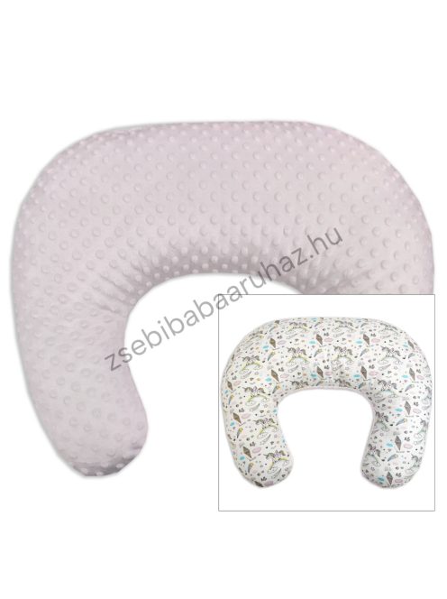 Deluxe Baby Comfort kétoldalas szoptatóspárna - világos rózsaszín - unikornis