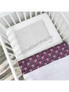 2 részes babaágynemű garnitúra - takaró + párna - szürke - pink baglyocskák