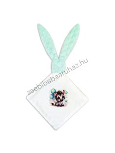   Deluxe Baby Szundinyuszi nyuszifüles szundikendő - menta - zebra lufikkal