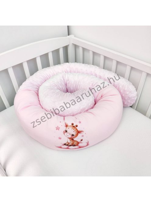 Hengerpárna - 210 cm - rózsaszín bébi zsiráf