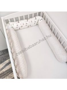   Hengerpárna - 210 cm - mogyoró - kis macikák és nyuszikák