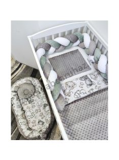   Deluxe Baby babaágynemű garnitúra babafészekkel - 5 részes - grafitszürke - bébi szafari II.