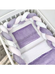   Babaágynemű - 3 részes - Minky - orgona - fehér - rózsaszín