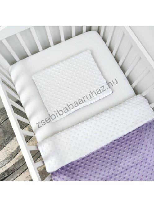 Babaágynemű - 3 részes - Minky - orgona - fehér - rózsaszín