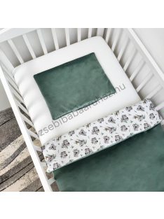   Deluxe Baby 2 részes babaágynemű garnitúra - takaró + párna - zöld bársony - koalák