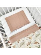 LUXURY 2 részes babaágynemű garnitúra - takaró + párna - csoki-dínók III.
