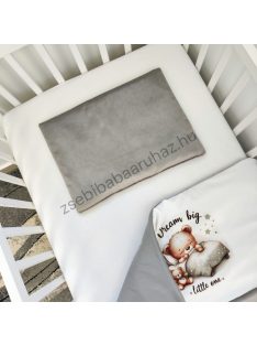  Deluxe Baby 2 részes babaágynemű garnitúra - takaró + párna - homokszürke - alvó maci