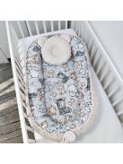 Deluxe Baby babaágynemű garnitúra babafészekkel - 5 részes - mogyoró - bébi szafari I.