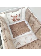 Deluxe Baby babaágynemű garnitúra Extra párnás rácsvédővel - Dreamland Collection - cappuccino - bébi erdei állatok