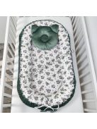 Deluxe Baby többfunkciós babafészek macipárnával - zöld bársony - koalák