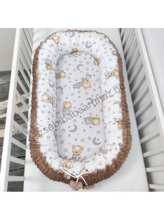   Deluxe Baby többfunkciós babafészek - Minky cappuccino - cuki macik