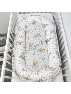   Deluxe Baby többfunkciós babafészek - Minky cappuccino - cuki macik