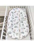 Deluxe Baby többfunkciós babafészek - Minky cappuccino - repcsis rókák