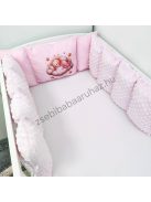 Deluxe Baby Extra párnás rácsvédő - Dreamland Collection - rózsaszín alvó maci