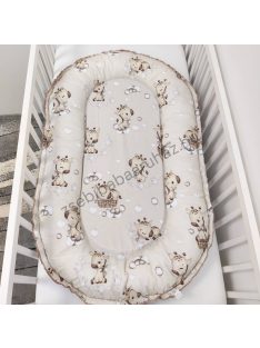   Deluxe Baby többfunkciós babafészek - Minky cappuccino - bébi zsiráf