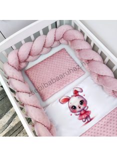   Deluxe Baby babaágynemű garnitúra babafészekkel - 5 részes - Mályvarózsa - balerina nyuszi II.