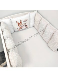   Deluxe Baby Extra párnás rácsvédő - Dreamland Collection - mogyoró nyuszi és bagoly