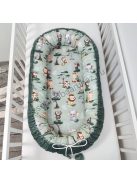 Deluxe Baby többfunkciós babafészek - zöld bársony - szafari kölykök