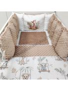 Deluxe Baby babaágynemű garnitúra Extra párnás rácsvédővel - Dreamland Collection - cappuccino szavanna zsiráf