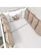 Deluxe Baby babaágynemű garnitúra Extra párnás rácsvédővel - Dreamland Collection - cappuccino szavanna zsiráf