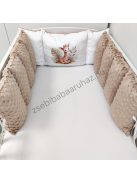 Deluxe Baby babaágynemű garnitúra Extra párnás rácsvédővel - Dreamland Collection - cappuccino szavanna zsiráf