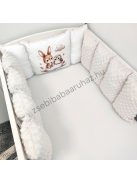Deluxe Baby babaágynemű garnitúra Extra párnás rácsvédővel - Dreamland Collection - mogyoró nyuszi és bagoly