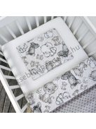 Deluxe Baby babaágynemű garnitúra hengerpárnás rácsvédővel - grafitszürke - bébi szafari zebra