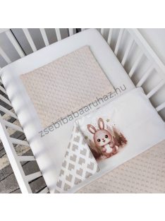   Deluxe Baby 2 részes babaágynemű garnitúra - takaró + párna - mogyoró - nyuszi az erdőben