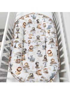   Deluxe Baby többfunkciós babafészek - Minky cappuccino - szafari kölykök