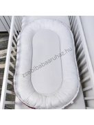 Deluxe Baby babaágynemű garnitúra babafészekkel,  párnás rácsvédővel, ölelőpárnával - mályva bársony - vidám bébi őzike